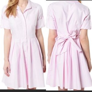 Lauren James pinstriped pink seersucker dress